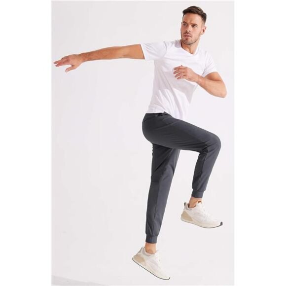 Men's 4-Way Stretch Golf Joggers with Pockets, Slim Fit Work Pants Athletic - Picture 7 of 8